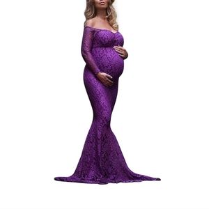 Purple mermaid maternity dress